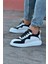 J301 Bağcıklı Ortopedik Taban Erkek Sneaker Günlük Ayakkabı Bt Beyaz/siyah 1
