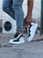 J301 Bağcıklı Ortopedik Taban Erkek Sneaker Günlük Ayakkabı Bt Beyaz/siyah 3
