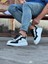 J301 Bağcıklı Ortopedik Taban Erkek Sneaker Günlük Ayakkabı Bt Beyaz/siyah 4