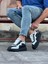 J301 Bağcıklı Ortopedik Taban Erkek Sneaker Günlük Ayakkabı St Siyah/beyaz 4