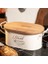 Metal Ahşap Kapaklı Tel Kulplu Metal Ekmeklik (Bread Baskılı) LN1293K 3