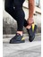 J029 Bağcıksız 3 Bant Lastikli Legend Ortopedik Taban Erkek Sneaker Günlük Ayakkabı St Siyah/sarı 4