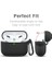 Airpods Pro ile Uyumlu Kılıf, Tam Koruyuculu Yumuşak Silikon Kılıf, Apple Airpod Pro Için Tasarlanmış Kapak Kılıfı, Kadın Erkek, Anahtarlıklı Kablosuz ve Kablolu Şarj Özellikli Kılıfı, Siyah 3