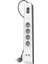 Surge Plus 4&apos;lü Priz, Yüksek Gerilim Korumalı (2,4 A, 2 M Kablolu 2 USB Bağlantısı Dahil) Beyaz/gri BSV401VF2M 1