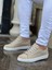 J122 Bağcıklı Ortopedik Taban Günlük Süet Erkek Spor Sneaker Ayakkabı Bt Bej 1