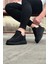 J018 Bağcıklı Ortopedik Taban Kot Kumaş Erkek Sneaker Günlük Ayakkabı St Siyah 3