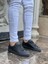J122 Bağcıklı Ortopedik Taban Günlük Erkek Spor Sneaker Ayakkabı St Siyah 3