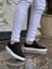 J122 Bağcıklı Ortopedik Taban Günlük Süet Erkek Spor Sneaker Ayakkabı Bt Siyah 2