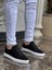 J122 Bağcıklı Ortopedik Taban Günlük Süet Erkek Spor Sneaker Ayakkabı Bt Siyah 3