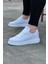 J018 Bağcıklı Ortopedik Taban Kot Kumaş Erkek Sneaker Günlük Ayakkabı Bt Beyaz 1