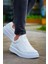 J007 Bağcıksız Lastikli Ortopedik Taban Tek Bant Erkek Spor Sneaker Ayakkabı Bt Beyaz 3
