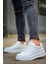 J007 Bağcıksız Lastikli Ortopedik Taban Tek Bant Erkek Spor Sneaker Ayakkabı Bt Beyaz 4