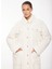 Beyaz Kadın Relaxed Fit Mont D3WL-MNT10 3