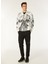 Beyaz Erkek Fermuarlı Basic Desenli T-Shirt D4WM-TST3998 2