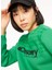 Yeşil Kadın Bisiklet Yaka Relaxed Fit Baskılı Sweatshirt D3WL-SWT19 1
