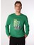 Yeşil Erkek Bisiklet Relaxed Baskılı Sweatshirt D4WM-SWT3212 1