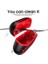 Airpods Pro/pro 2 ile Uyumlu Delikli Spor Premium Silikon Kılıf + Karabina Klipsli, Tam Koruma ve Stil Sunan Ergonomik Tasarım (Siyah-Kırmızı) 2