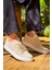 J110 Bağcıklı Ortopedik Taban Triko Erkek Spor Sneaker Ayakkabı Bt Bej 1