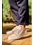 J110 Bağcıklı Ortopedik Taban Triko Erkek Spor Sneaker Ayakkabı Bt Bej 3