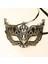 Kristal Gümüş Taşlı Siyah Lazer Kesim Metal Lüks Maske 3