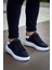 J-X500 Bağcıklı Ortopedik Taban Günlük Erkek Spor Sneaker Ayakkabı Bt Siyah/beyaz 2