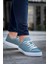 J122 Bağcıklı Ortopedik Taban Günlük Süet Erkek Spor Sneaker Ayakkabı Bt Mavi 3