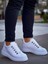 J-X4 Bağcıklı Ortopedik Taban Günlük Erkek Spor Sneaker Ayakkabı Bt Beyaz 1