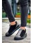 J007 Bağcıksız Lastikli Ortopedik Taban Tek Bant Süet Erkek Spor Sneaker Ayakkabı St Siyah/gri 2