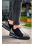 J007 Bağcıksız Lastikli Ortopedik Taban Tek Bant Süet Erkek Spor Sneaker Ayakkabı St Siyah/gri 4