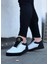 J022 Bağcıklı Ortopedik Taban Erkek Sneaker Günlük Ayakkabı St Beyaz/siyah 2