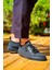 J110 Bağcıklı Ortopedik Taban Triko Erkek Spor Sneaker Ayakkabı St Siyah 3