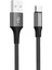 Usb-A&apos;dan Usb-C&apos;ye Örgülü, 1 Metre, Hızlı Şarj ve Data Kablosu (Gri) 1