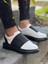 J040 Bağcıksız Kalın Lastikli Ortopedik Taban Günlük Erkek Spor Sneaker Ayakkabı St Beyaz/siyah 1