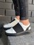 J040 Bağcıksız Kalın Lastikli Ortopedik Taban Günlük Erkek Spor Sneaker Ayakkabı St Beyaz/siyah 2