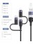 Pd 60W USB C Çok Hızlı Şarj Kablosu Naylon Örgülü Kablo 5&apos;i 1 Arada 3A Usb/c Tipi C/mikro/telefon Hızlı Senkronizasyon Şarj Adaptörü Dizüstü Bilgisayar/tablet ile Uyumlu 3