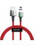 Zinc Magnetic, 2.4 A, USB - A & Lightning, Şarj & Data Aktarım Kablosu, Mıknatıs Uçlu & Işıklı, Hızlı Şarj, 1 Metre, Kırmızı, 30608 3