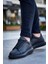 J-X500 Bağcıklı Ortopedik Taban Günlük Erkek Spor Sneaker Ayakkabı St Siyah 2