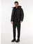 Siyah Erkek Kapüşon Yaka Standart Fit Puffer Mont C4WM-MNT4001 2