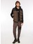 People By Fabrika Siyah Kadın Normal Kalıp Puffer Mont MKAW22-37 2