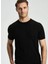 Ajur Örgü Detaylı Bisiklet Yaka Siyah Triko T-Shirt 1