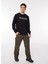 Siyah Erkek Bisiklet Yaka Relaxed Fit Sweatshirt D3WM-SWT25 2