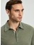 Saf Keten Haki Polo Yaka T-Shirt 4
