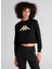 Siyah Kadın Dik Yaka Sweatshirt 341L6RW Logo Bautısta 2