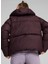 Bordo Kadın Fermuarlı Normal Düz Mont 62648944 Poly Puffer Jacket 2