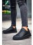J007 Bağcıksız Lastikli Ortopedik Taban Tek Bant Erkek Spor Sneaker Ayakkabı St Siyah 4