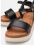 Kadın Siyah Comfort Düz Sandalet 6