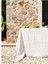 Linen Keten Masa Örtüsü Kirik Beyaz/siyah Çizgili 150X250 1