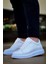 J-X500 Bağcıklı Ortopedik Taban Günlük Erkek Spor Sneaker Ayakkabı Bt Beyaz 2