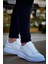 J-X500 Bağcıklı Ortopedik Taban Günlük Erkek Spor Sneaker Ayakkabı Bt Beyaz 3