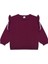 Beyaz Fırfırlı Bordo Triko Sweatshirt Tayt Takım 2